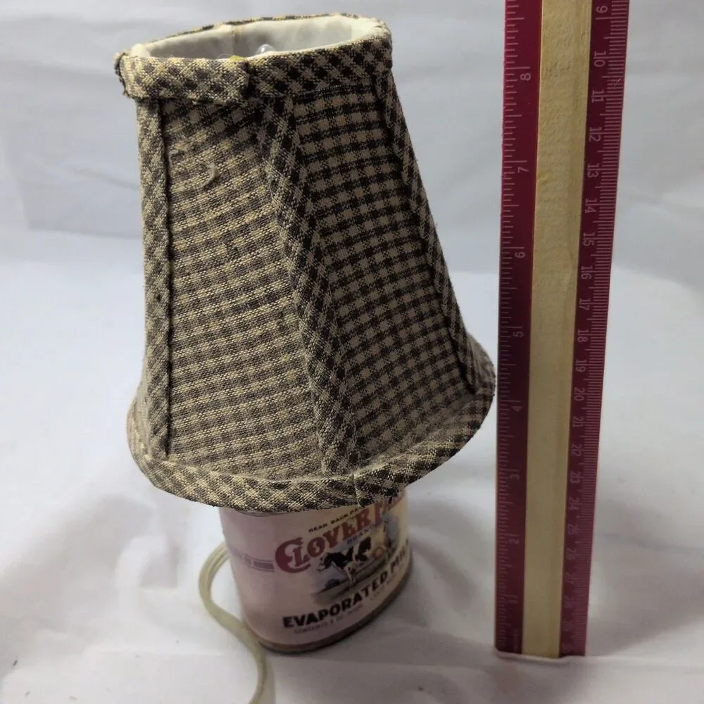 Vintage Clover Farm Evaporated Milk Can Lamp - Country Farmhouse Decor